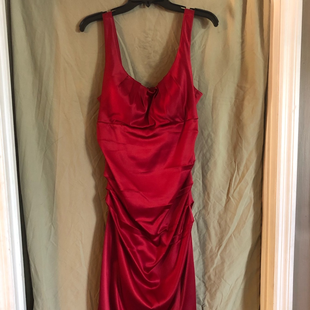 Burgundy Satin Cocktail dress